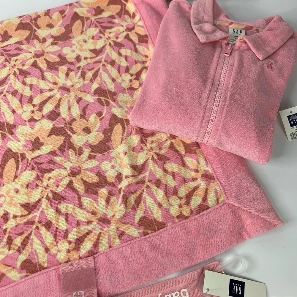 Gap Pink ZIP Terry Coverup & Match Beach Towel Perfect Gift Summer Fun